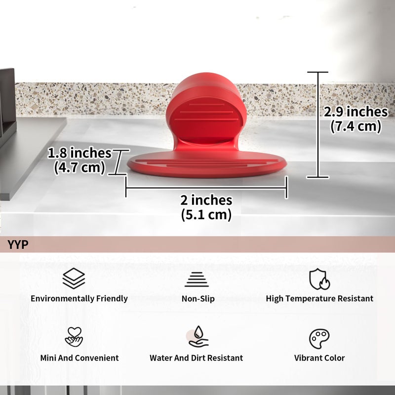 YYP Silicone Pot Holders, YYP Silicone Heat Resistant Pot Holders, Oven Mini Mitts, Cooking Pinch Grips for Kitchen(No More Burning Your Fingers!)- Set of 3, Red - Image 2